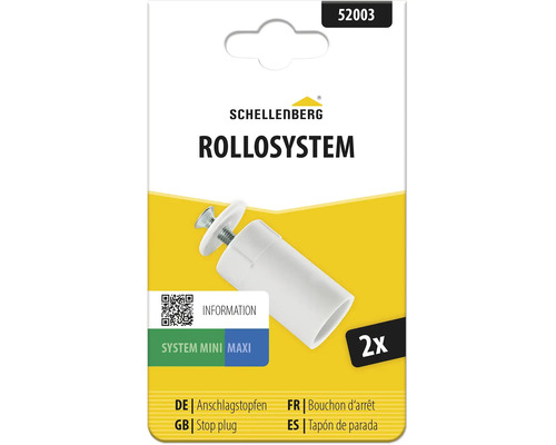 Schellenberg Rollosystem Anschlagstopfen Set für Rollläden System Mini und Maxi zwei Stück in Blisterverpackung