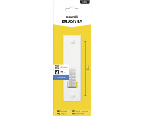 Schellenberg Rollosystem Maxi Abdeckplatte für Rolladengurt 23 Millimeter, Lochabstand 160 Millimeter.