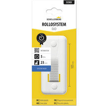 Schellenberg Rollosystem Duo Abdeckplatte für Rollladengurt mit 23 Millimeter Breite und 105 Millimeter Lochabstand.