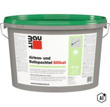 Baumit Airless- und Rollspachtel Silikat im Eimer 20 Kilogramm fuer Innenanwendungen auf Wänden und Decken (Image AI modified or generated)