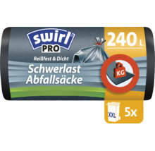 Swirl Pro Schwerlast Abfallsäcke 240 Liter reißfest und dicht 5 Stück für XXL Mülltonnen