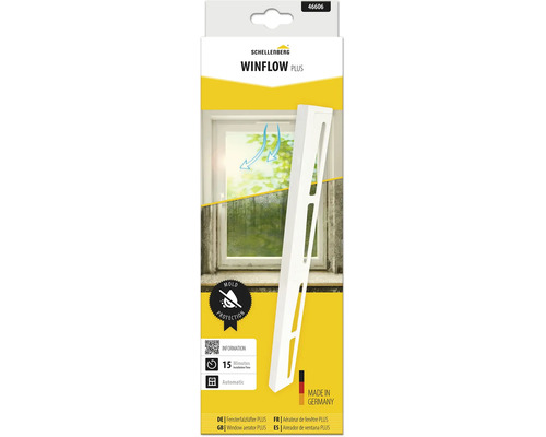 Schellenberg Winflow Plus Fensterfalzlüfter zur Schimmelprävention in Verpackung