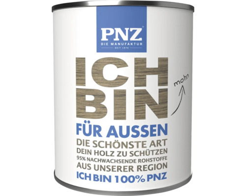 PNZ Holzschutz für außen in einer Dose mit 95 Prozent nachwachsenden Rohstoffen