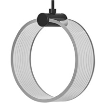 Moderne Pendelleuchte in Ringform mit Acrylglas und Metallelementen für eine stilvolle Innenbeleuchtung.