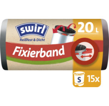 Swirl Müllbeutel mit Fixierband für 20 Liter Abfalleimer, 15 Stück pro Rolle