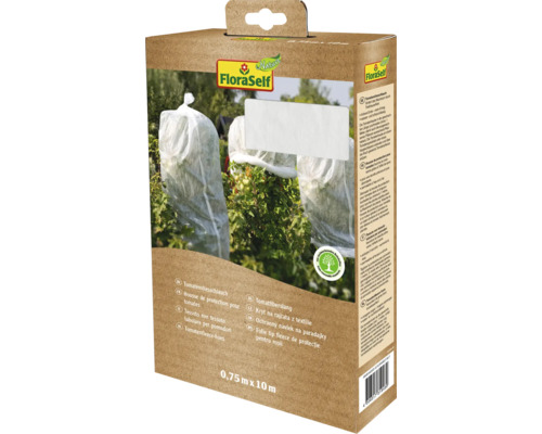 FloraSelf Tomatenvliesschlauch 0,75 Meter mal 10 Meter zur Wachstumsförderung von Tomatenpflanzen im Garten.