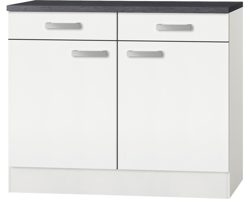 Unterschrank mit Schublade und Drehtür Optifit Oslo214 BxTxH 100 x 60 x 84,8 cm Frontfarbe weiß matt Korpusfarbe weiß