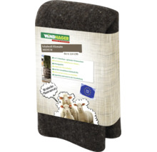 Windhager Schafwoll-Filzmatte Medium 60 x 120 cm als Winterschutz für Pflanzen aus natürlicher Schafwolle in der Produktverpackung.