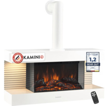 KAMINIO Elektrokamin Liz mit Kaminofenrohr, LED Flammenbild und Fernbedienung, inklusive Prüfsiegel für sehr gute Qualität.