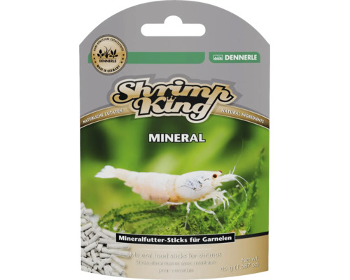 Dennerle Shrimp King Mineral Futter Sticks für Garnelen 45 Gramm Ergänzungsfuttermittel