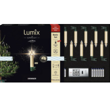 Krinner Lumix Superlight Mini Basis Set mit 12 kabellosen LED Weihnachtsbaumkerzen und Fernbedienung