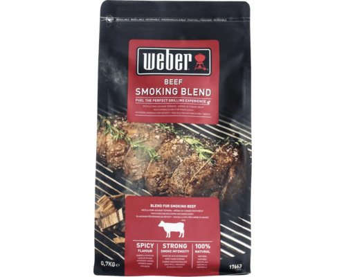 Weber Räuchermischung Beef Smoking Blend für Rindfleisch, wiederverschließbarer Beutel mit 0,7 Kilogramm Inhalt.