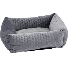 Graues Hundebett mit sechseckigem Muster