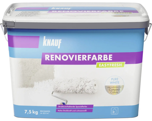 Knauf Renovierfarbe Easyfresh 7,5 Kilogramm Eimer strukturerhaltende Spezialfarbe für Innenwände