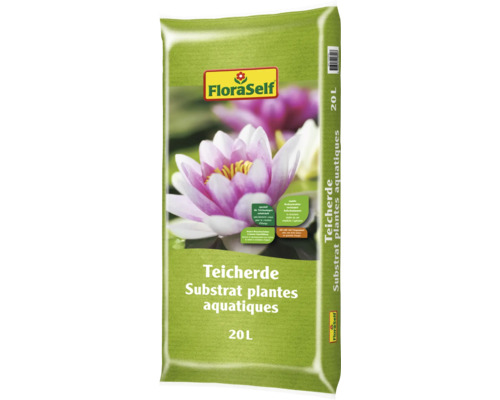FloraSelf Teicherde 20 Liter Sack für Wasserpflanzen mit Tongranulat zur Wachstumsförderung