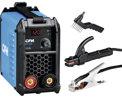 CFH Inverter Schweißgerät ISG 882 mit Schweißzubehör inklusive Elektrodenhalter und Masseklemme für Elektrodenhandschweißen