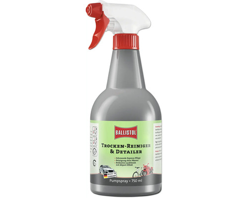 Ballistol Trocken Reiniger und Detailer Pumpspray 750 Milliliter zur Reinigung ohne Wasser für Fahrzeuge