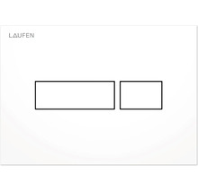 Laufen Logo und grafische Darstellung einer WC Betätigungsplatte