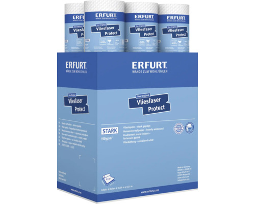 Erfurt Vliesfaser Protect stark geprägte Vliestapete im Sechserpack zur Wandgestaltung.