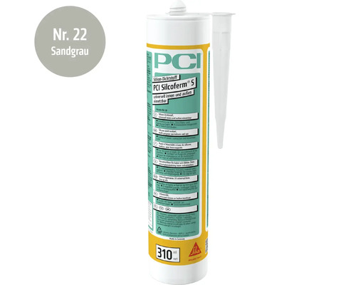 PCI Silcoferm S Silikon Dichtstoff in sandgrau 310 Milliliter Kartusche für innen und außen