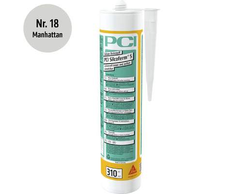 Kartusche PCI Silcoferm S Silikon Dichtstoff Manhattan 310 Milliliter für innen und außen