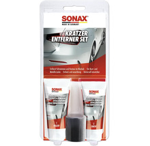 Sonax Kratzer Entferner Set für Autolack inklusive zwei Tuben und Polierschwamm zur Entfernung von Kratzern und Schrammen.