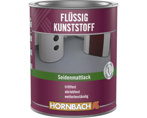 Dose Hornbach Flüssigkunststoff Seidenmattlack für Bodenbeschichtung, trittfest, abriebfest und wetterbeständig.
