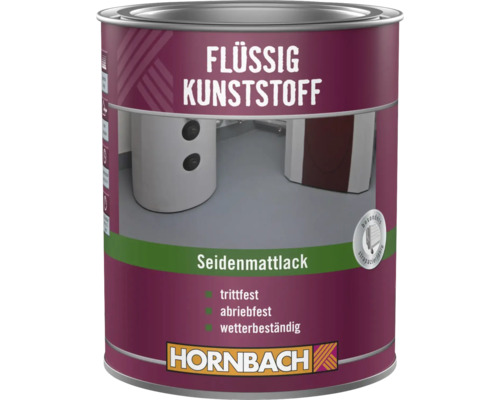 Dose Hornbach Flüssigkunststoff Seidenmattlack für trittfesten und wetterbeständigen Bodenanstrich Dose Hornbach Flüssigkunststoff Seidenmattlack für trittfesten und wetterbeständigen Bodenanstrich