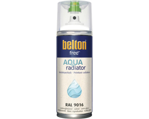 belton free Aqua Heizkörperlack Sprühdose RAL 9016 verkehrsweiß seidenglänzend