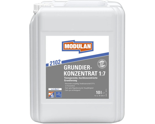 Modulan Grundierkonzentrat 2102 für Wände und Decken im 10 Liter Kanister zur Festigung von Oberflächen.