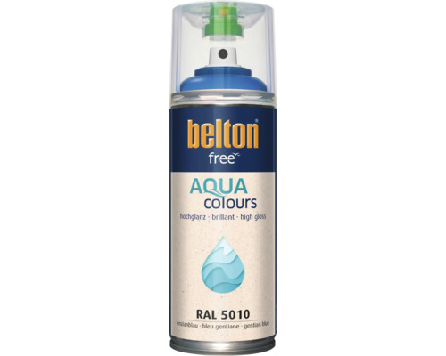Belton Free Aqua Colours Sprühlack RAL 5010 enzianblau hochglanz für verschiedene Oberflächen