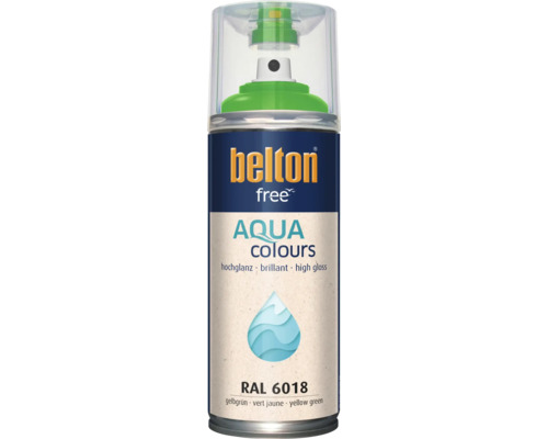 Belton Free Aqua Colours Spraydose in gelbgrün RAL 6018 mit Hochglanz Effekt