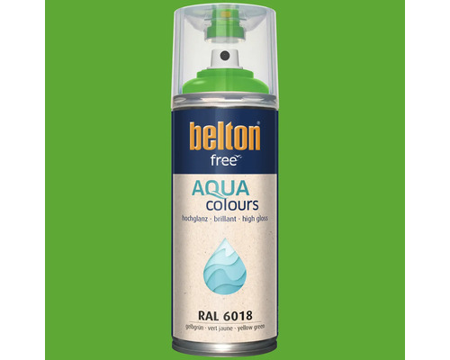 Belton Free Aqua Colours Sprühlack RAL 6018 gelbgrün hochglänzend