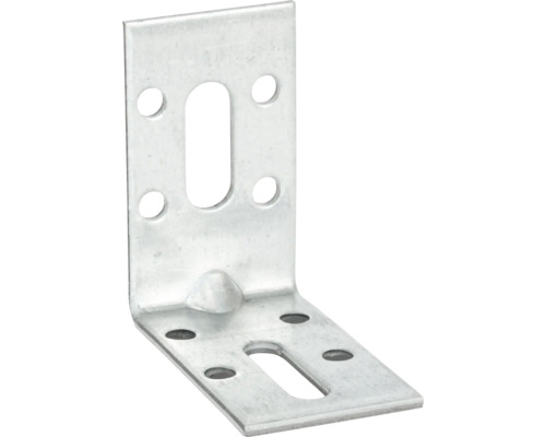 Winkelverbinder aus verzinktem Stahl zur stabilen Verbindung von Bauteilen.