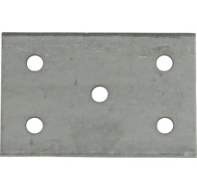 Rechteckiger Lochplattenverbinder aus verzinktem Stahl mit fünf Bohrlöchern zur Holzverbindung.