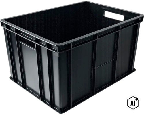 Stabile Kunststoffbox zur Aufbewahrung und Transport von Gegenständen (Image AI modified or generated)
