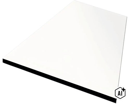 Eine einzelne rechteckige Verbundplatte mit glatter Oberfläche für verschiedene Bauprojekte. (Image AI modified or generated)
