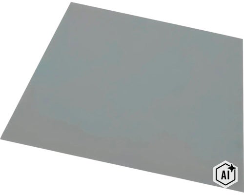 Eine glatte, rechteckige Platte aus Kunststoff oder Metall für verschiedene Bauprojekte. (Image AI modified or generated)
