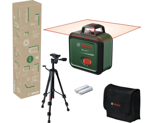 Bosch Kreuzlinienlaser PLL 360-1 inklusive Stativ, Batterien und Schutztasche.