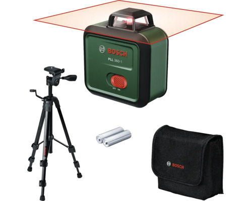Bosch Kreuzlinienlaser PLL 360-1 Set mit Stativ Batterien und Aufbewahrungstasche