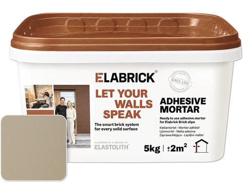 Elabrick Klebemörtel für Riemchen 5 Kilogramm im Eimer für circa 2 Quadratmeter