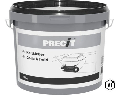 Precit Kaltkleber im Eimer 10 Kilogramm zum Verkleben von Dachbahnen (Image AI modified or generated)