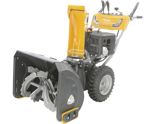 Gelbe Schneefräse von Stiga