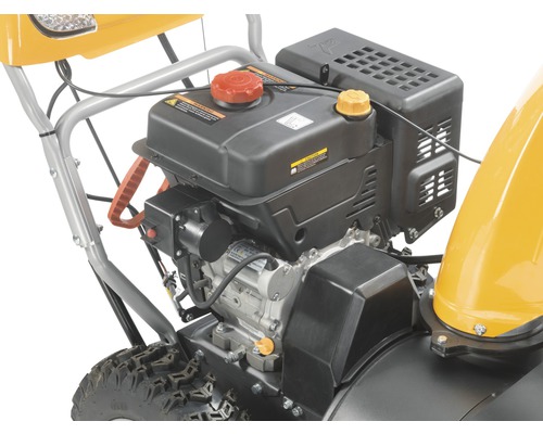 Detailansicht des Motors einer Schneefräse