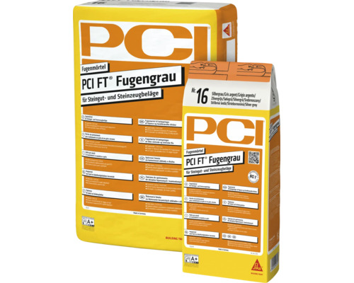 PCI FT Fugengrau Fugenmörtel für Steingut und Steinzeugbeläge, 5 Kilogramm Sack.