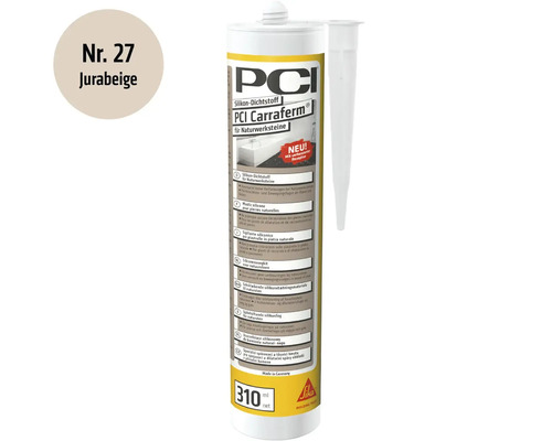 Kartusche PCI Carraferm Silikon Dichtstoff für Natursteine in Jurabeige 310 Milliliter