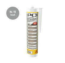 PCI Carraferm Silikon Dichtstoff für Naturwerksteine in der Farbe Basalt in einer 310 Milliliter Kartusche mit Aufsatzdüse.