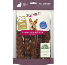 Dokas getrocknete Kaninchenrücken Hundesnack in Verpackung