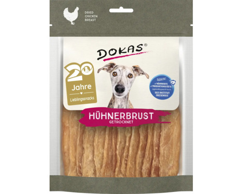 Dokas Hunde-Snack getrocknete Hühnerbrust in der Packung