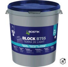 Bostik Block B755 Terra 2K Light Polystyrol Bitumenbeschichtung im 30 Liter Eimer zur Bauwerksabdichtung. (Image AI modified or generated)